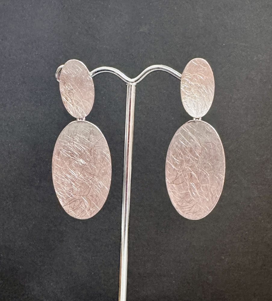Ohrhänger Oval Silber rhod.